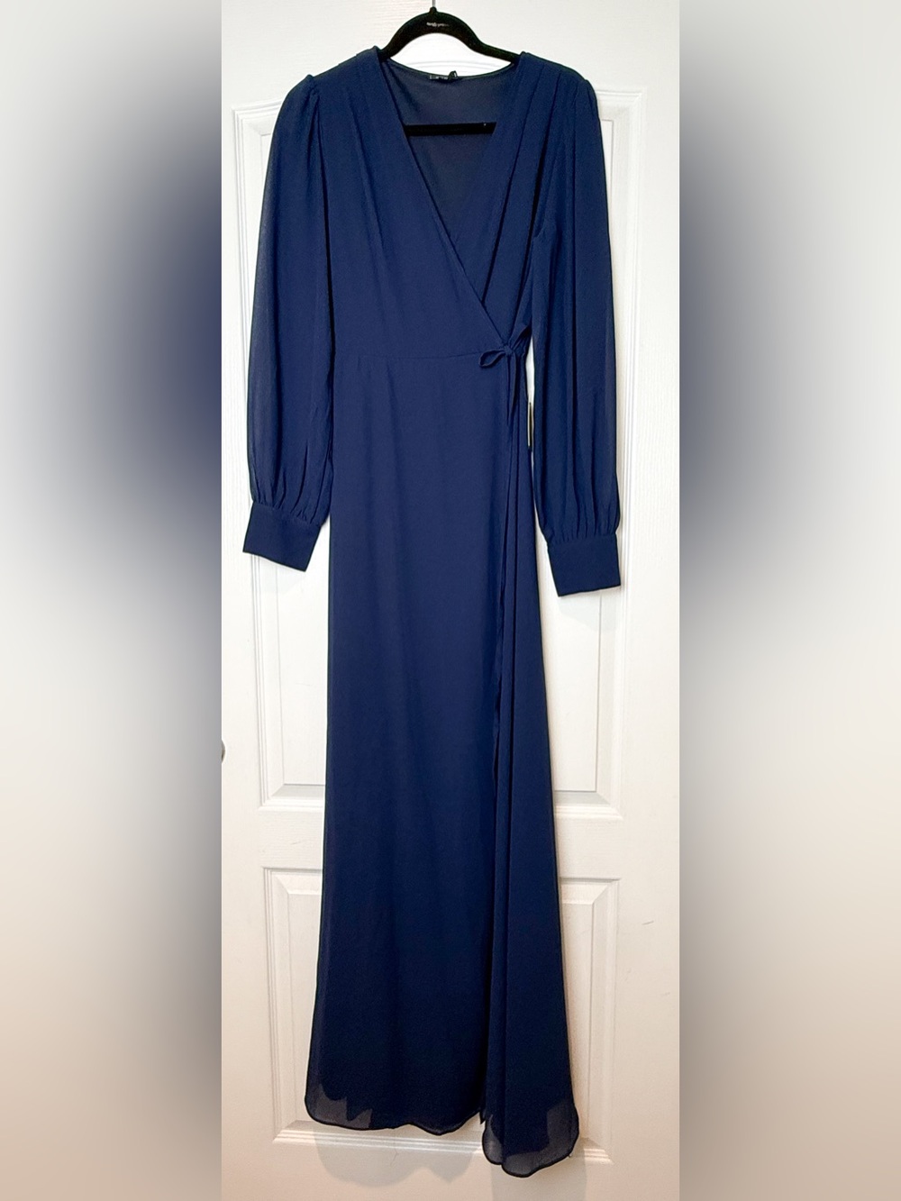 Soieblu Navy Long-Sleeve Wrap Maxi Dress